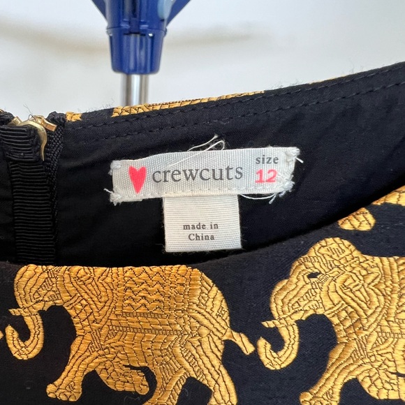Crewcuts A-line gold embroidered elephant dress. - Picture 3 of 3